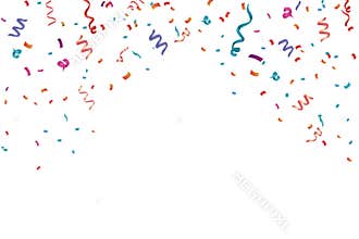 Confetti celebration frame background. Horizontal, anniversary.