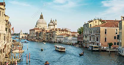 Europe. Venice. Italy. A view of the Basilica and the Grand canal timelapse in 4K