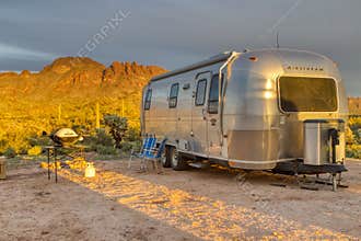 Arizona Saguaro Forest Airstream Campsite