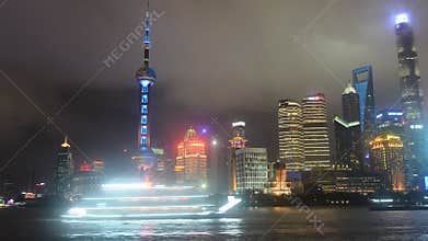 China financial centre skyline at night Time-lapse photography