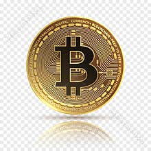 Bitcoin. Golden cryptocurrency coin. Electronics finance money symbol. Blockchain bitcoin isolated icon