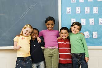 Students Standing in Classroom.