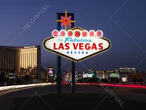Las Vegas Welcome Sign at Dusk