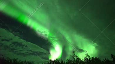 Aurora borealis northern lights in Whitehorse, Canada