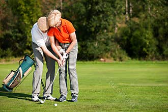 Golf training in summer