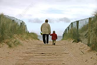 To the beach with Grandma