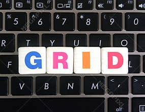 Word Grid on keyboard background