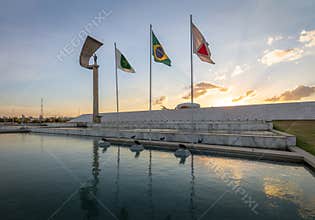 Memorial JK - Juscelino Kubitschek Memorial at sunset - Brasilia, Distrito Federal, Brazil