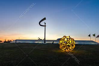 Memorial JK - Juscelino Kubitschek Memorial at sunset - Brasilia, Distrito Federal, Brazil