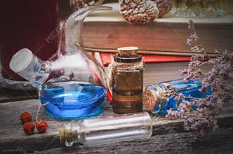 Essential oil bottles.