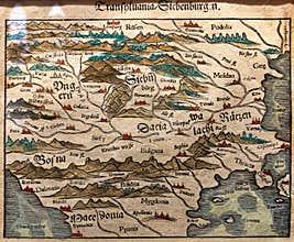 Ancient map of Eastern Europe, Transylvania are