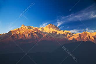 Mounts Annapurna II and IV at Dusk, Nepal