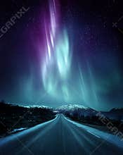 Dramatic Northern Lights Aurora In Norway