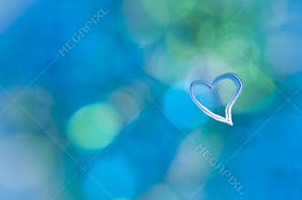 Turquoise blue abstract background grunge heart