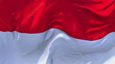 121. Indonesia Flag Waving in Wind Continuous Seamless Loop Background.