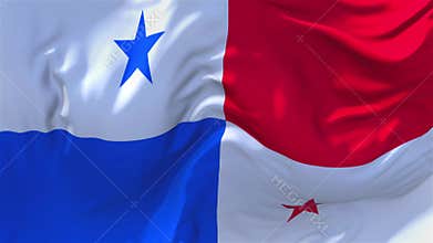 230. Panama Flag Waving in Wind Continuous Seamless Loop Background.