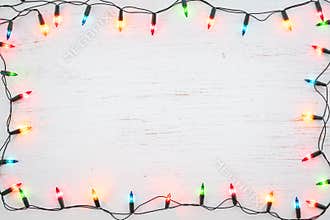 Christmas lights bulb frame decoration