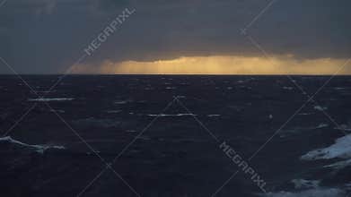 Beautiful sunset in atlantic ocean with amazing clouds