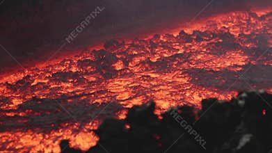 Lava flow on the volcano Etna. Sicily