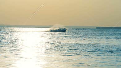Waverunner riding on a river.