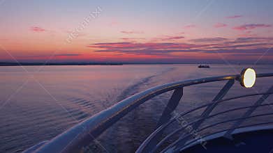 Sunset seen from deck of cruise ship