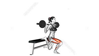 Barbell single leg split squat exercise
