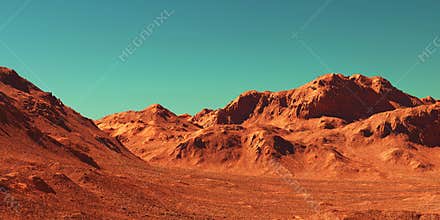 Mars landscape, 3d render