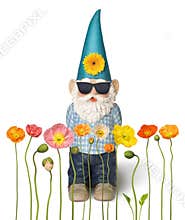 Garden Gnome Spring Flowers Summer