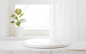 Marble tray on kitchen table for design key visual layout
