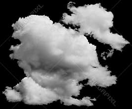 Isolated cloud over black. Design elements