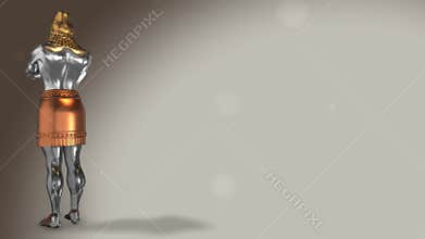 King Nebuchadnezzar`s Dream Statue Daniel`s Prophecies Presentation Background 3D Illustration [12sec 60fps Looping Video]