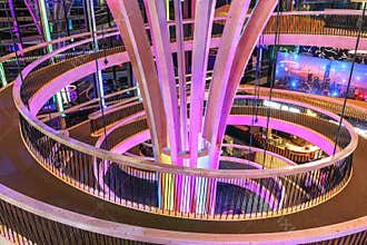Wooden indoor spiral staircase - Y-Park Yverdon-les-Bains, Switzerland