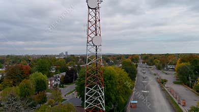 4K camera drone inspection of a cellular tower