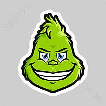 Grinch Emoticon beaming face cartoon