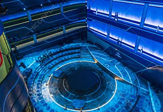 Dubai, UAE - 11.18.2021 - Opportunity district of EXPO 2020. Inside of a DP world pavilion. Event