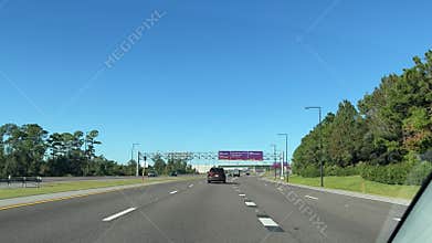 Driving into the Magic Kingdom at Disney World