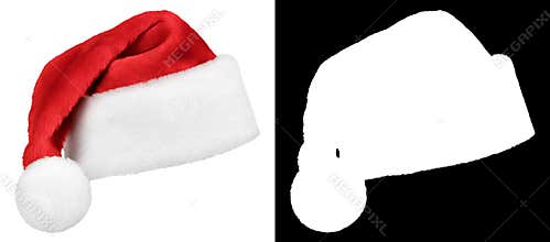 Santa Claus red cap isolated on white