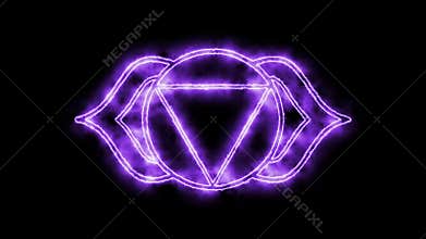 The Third Eye Ajna Mandala Chakra Symbol Forming of Fire, one of the seven chakras.