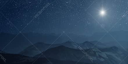star shines over the manger of christmas of Jesus Christ