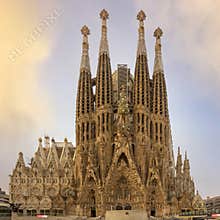 Basilica de la Sagrada Familia by Catalan architect Antoni Gaudi in Barcelona, Spain.
