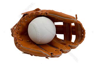 Baseball glove and ball