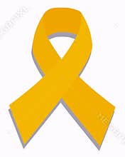 Child cancer yellow ribbon or remember our troops