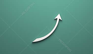 Business white arrow up graph statistics logo
