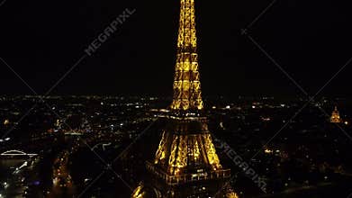 Night shooting from the Tour Eiffel a close angle to a general panorama.