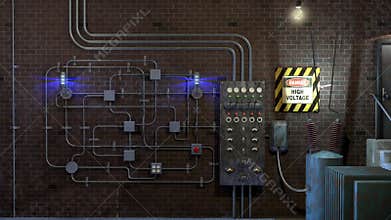 Electric Control Room with animated Jacobs ladder