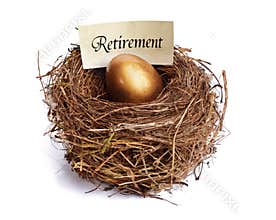 Retirement savings golden nest egg