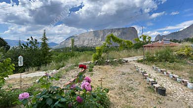 Harmankoy village with its natural beauties on the border of Harmankaya canyon in Bilecik,Turkey