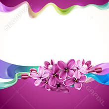 Abstract design with lilac flowers