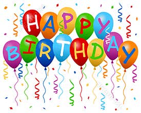 Happy Birthday Balloons Banner