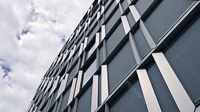 Blue skyscraper facade. office buildings. modern glass silhouettes.